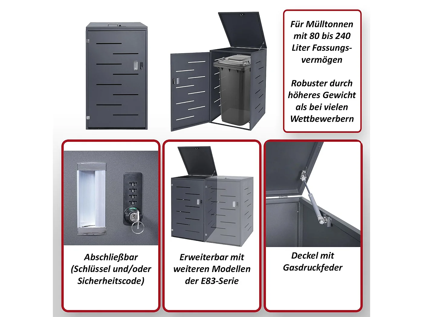 Afvalbakbekleding MCW-E83,  roestvrij staal 30kg