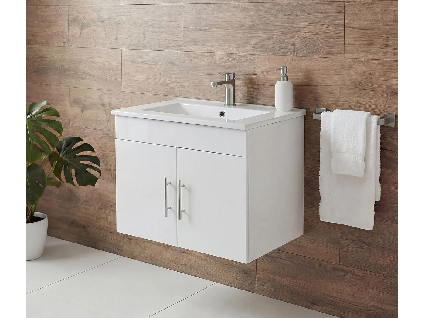 Umywalka + szafka podumywalkowa MCW-D16,  biała