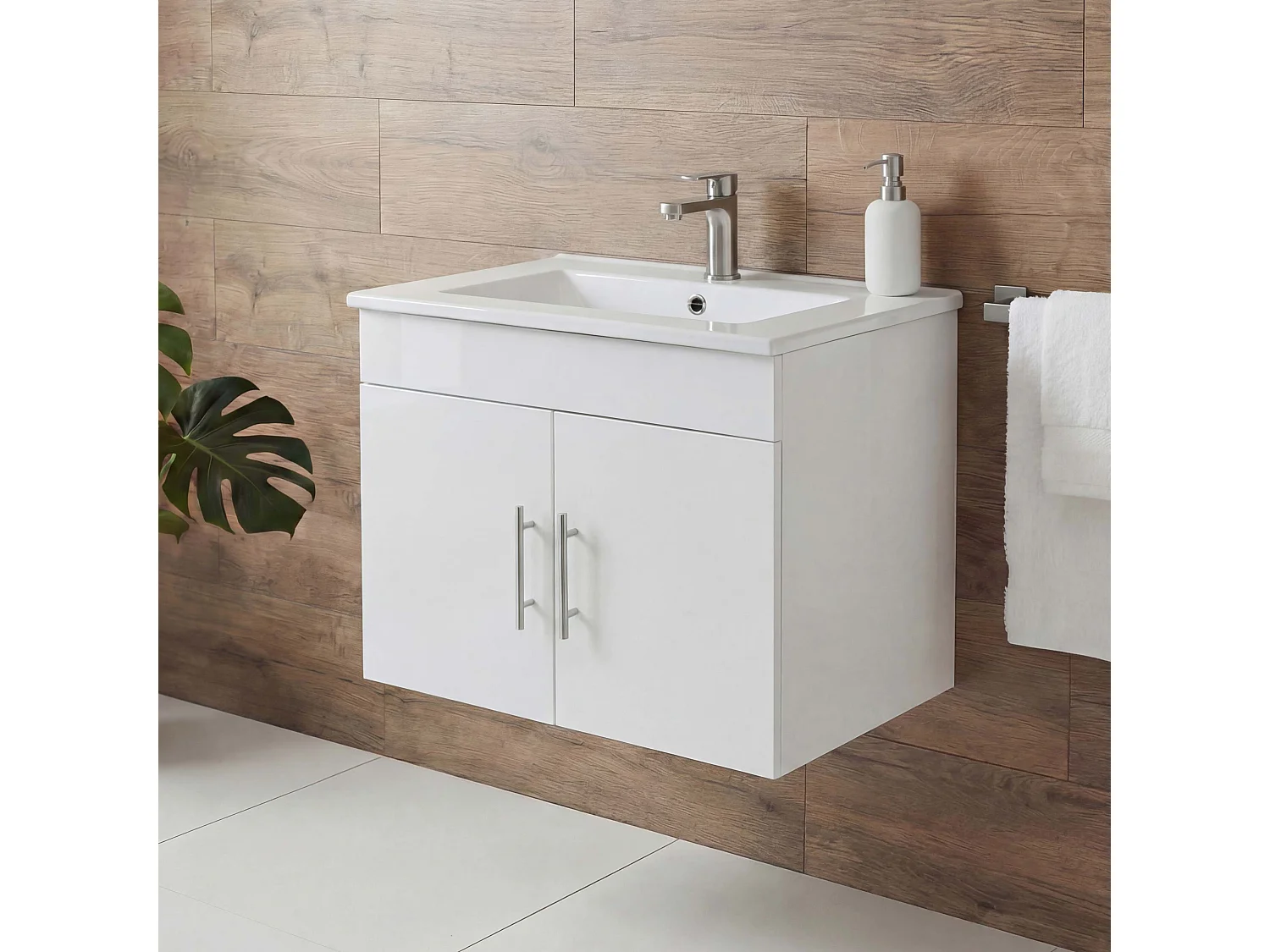 Lavabo + meuble bas MCW-D16,  blanc