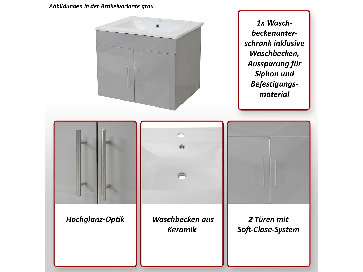 Lavabo + meuble bas MCW-D16,  noir