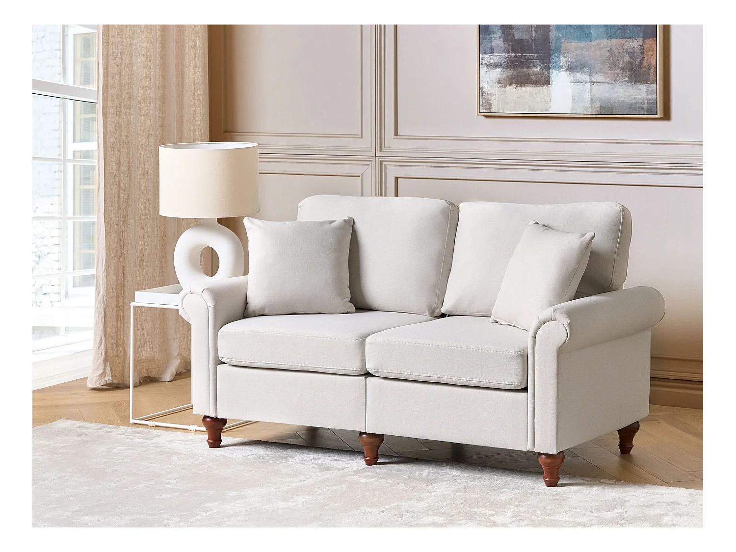 Sofa GINNERUP Stoff Hellbeige 2-Sitzer