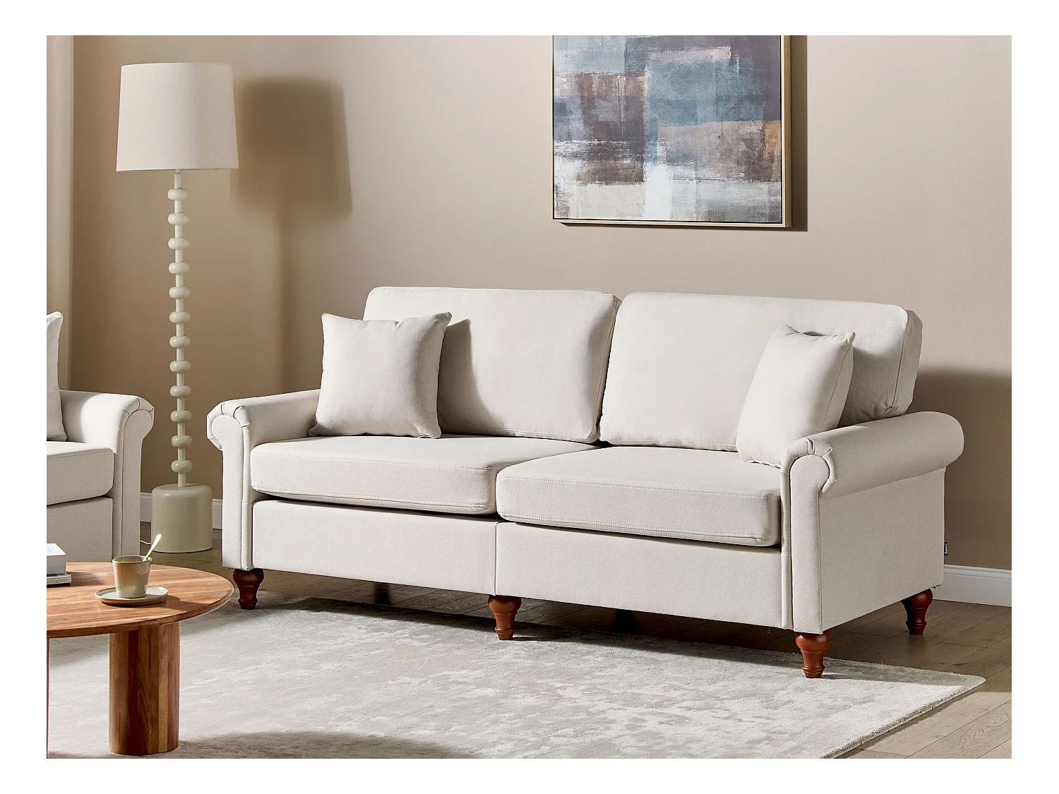 Sofa GINNERUP Stoff Hellbeige 3-Sitzer