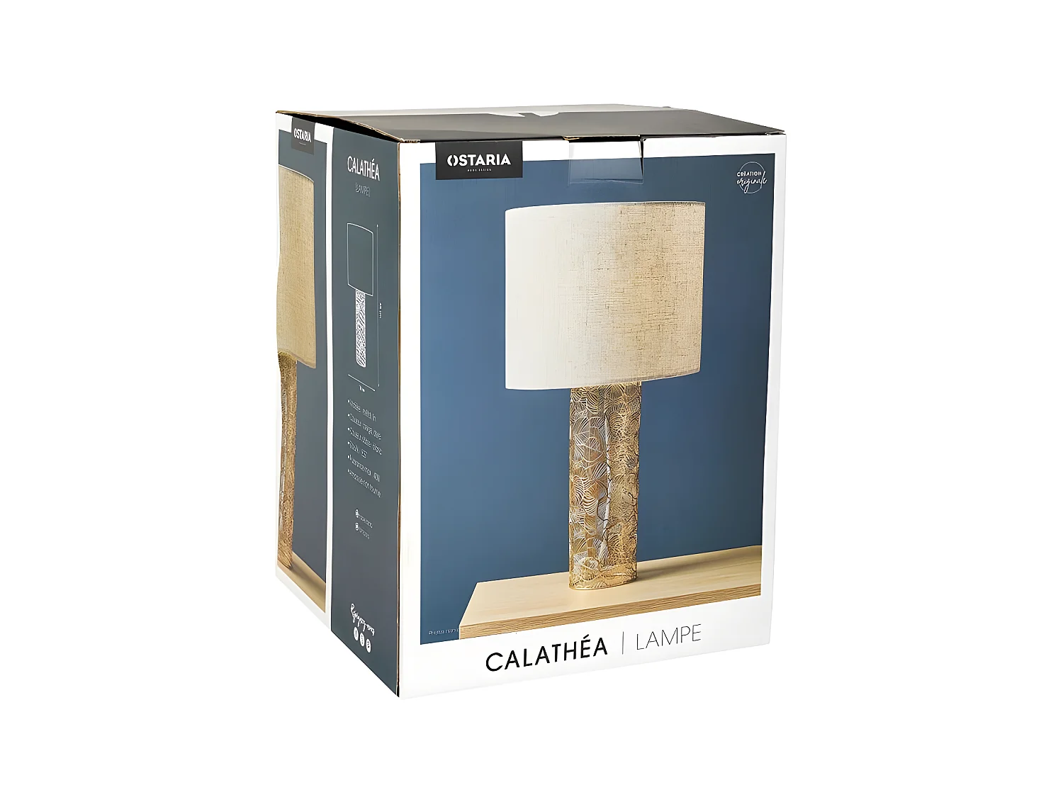 Lampe métal doré ajouré Calathéa Ostaria