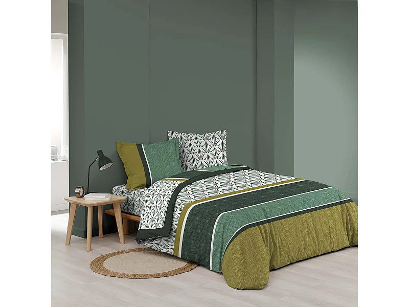 Parure de Lit 3 Pièces "Bogota" 240x220cm Vert