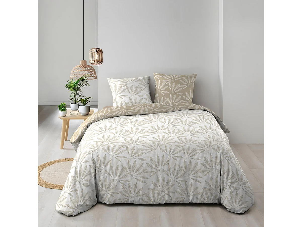 Parure de Lit 3 Pièces "Malia" 260x240cm Naturel