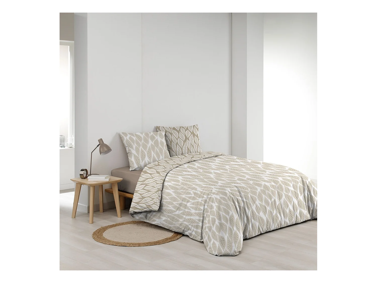 Parure de Lit 3 Pièces "Mareva" 240x220cm Beige