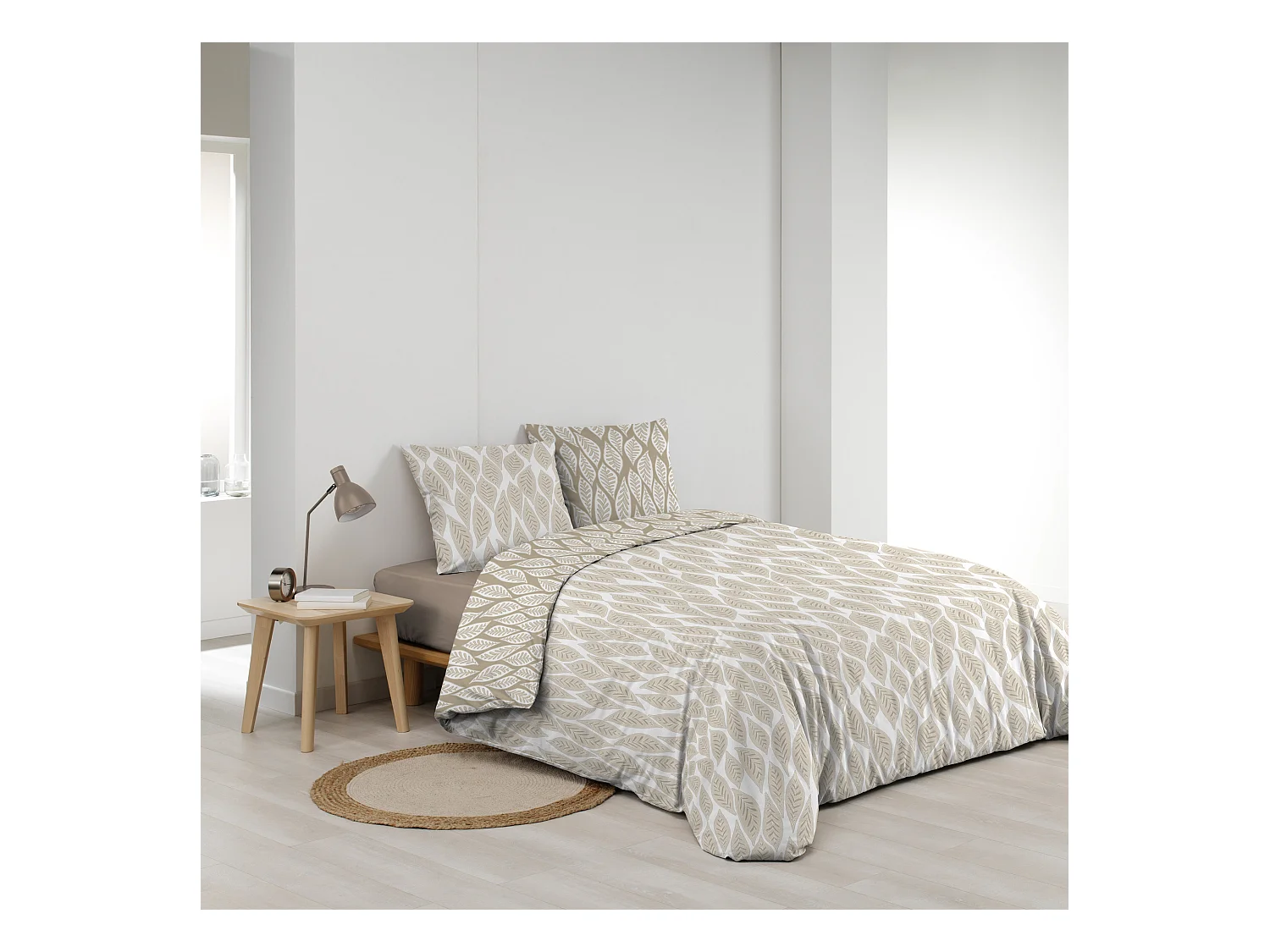 Parure de Lit 3 Pièces "Mareva" 260x240cm Beige
