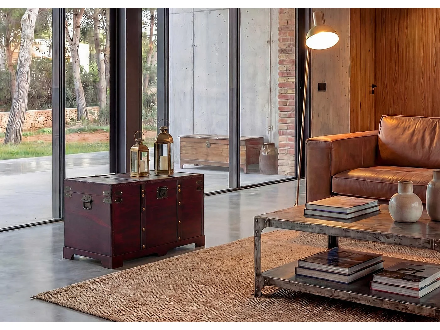 Coffre en bois Antibes,  carré