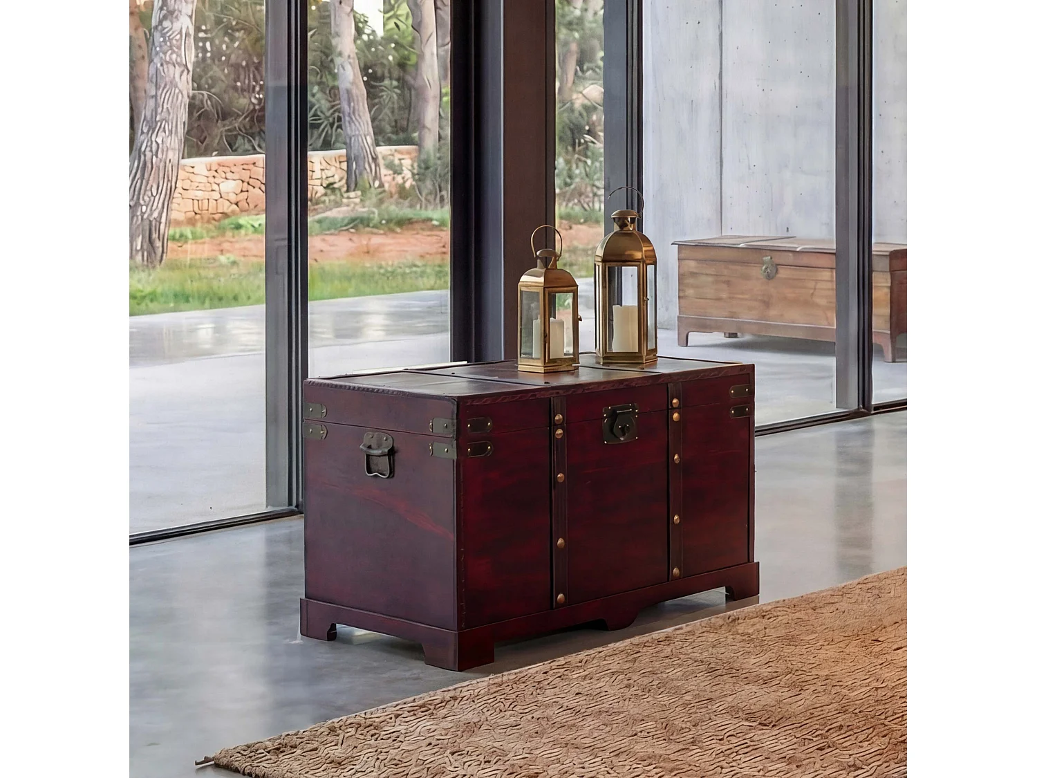 Cofre de madera Antibes,  cuadrado