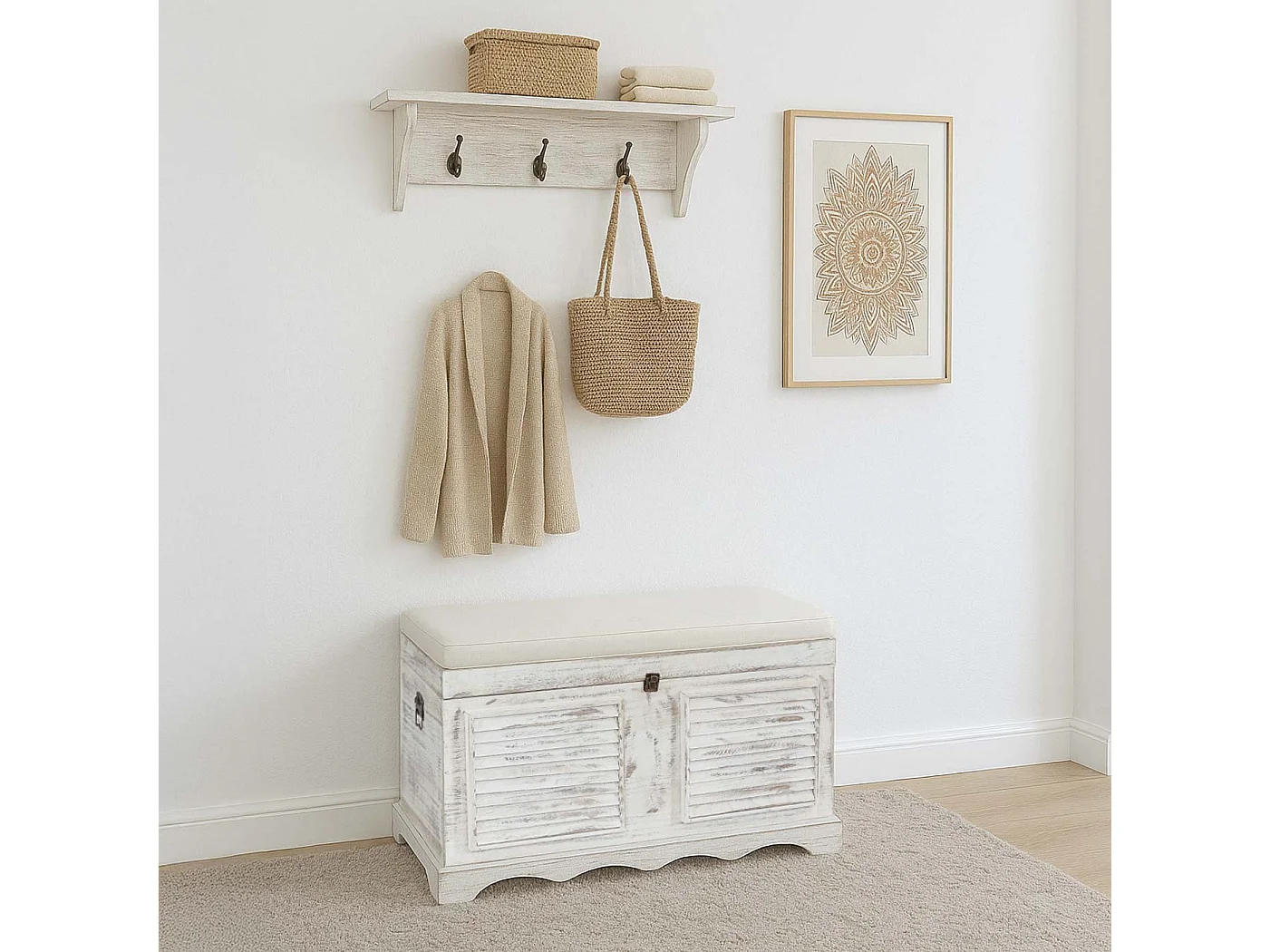 Houten kist H356,  wit