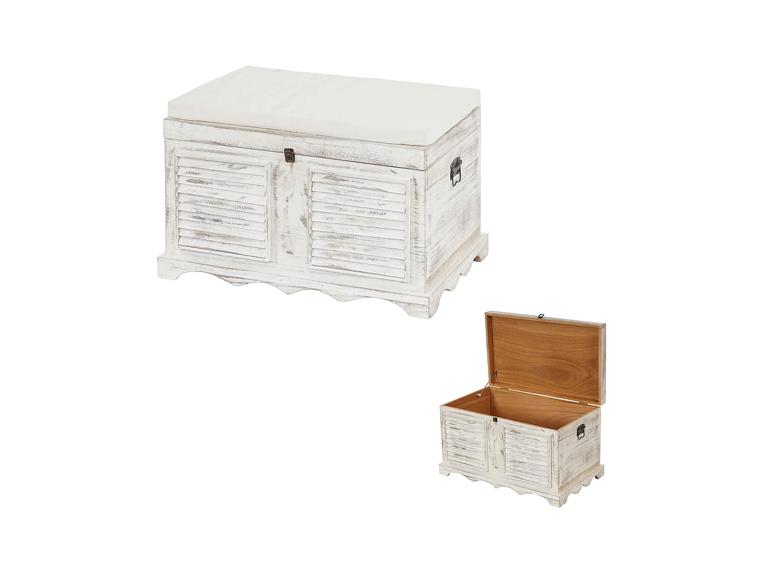 Coffre en bois H356,  blanc
