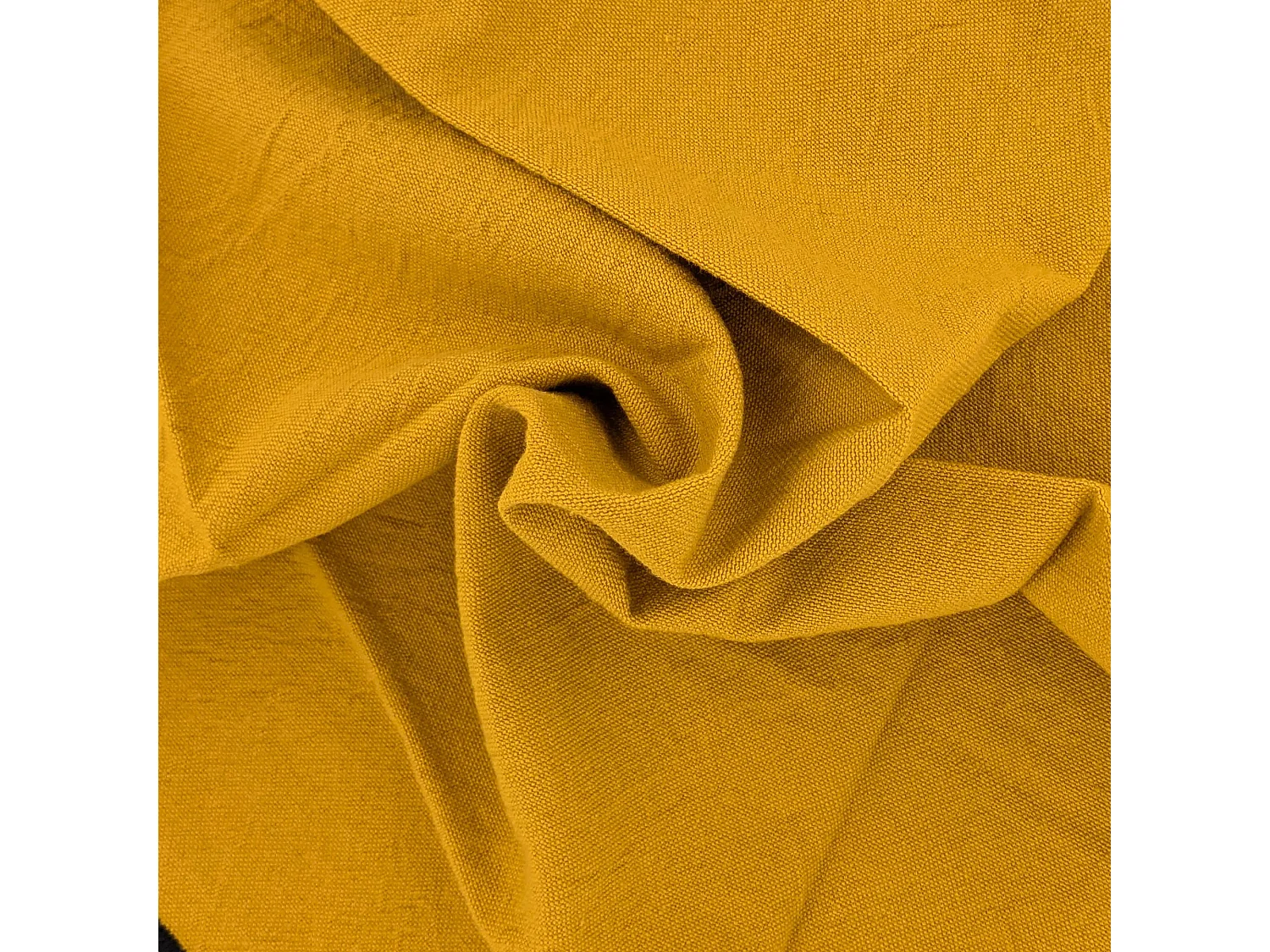 Nappe coton 160x300 cm HONO jaune Curry finition point bourdon
