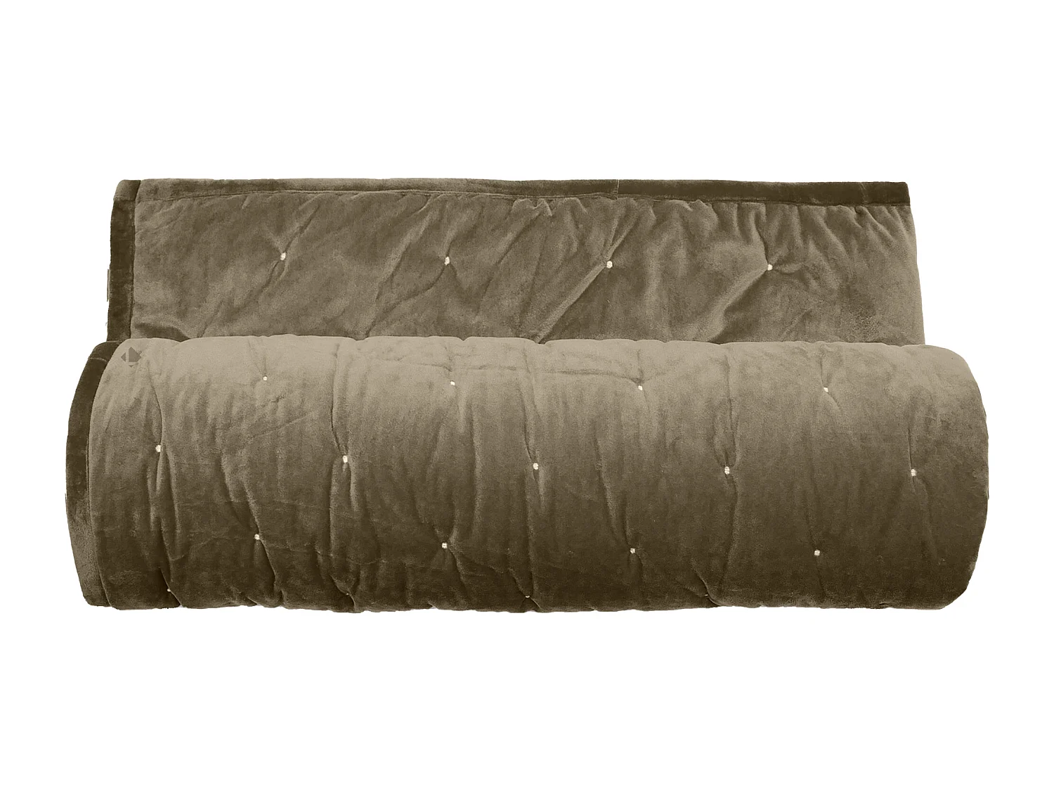 Couvre-lit 220x240 GIPSY velours piquage points brodés vert Olive