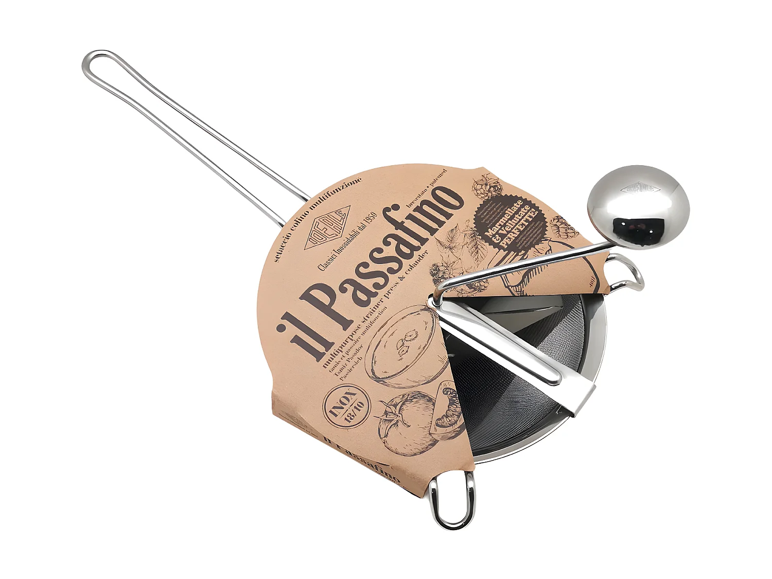 Passoire avec tamis à coulis 20 cm inox
