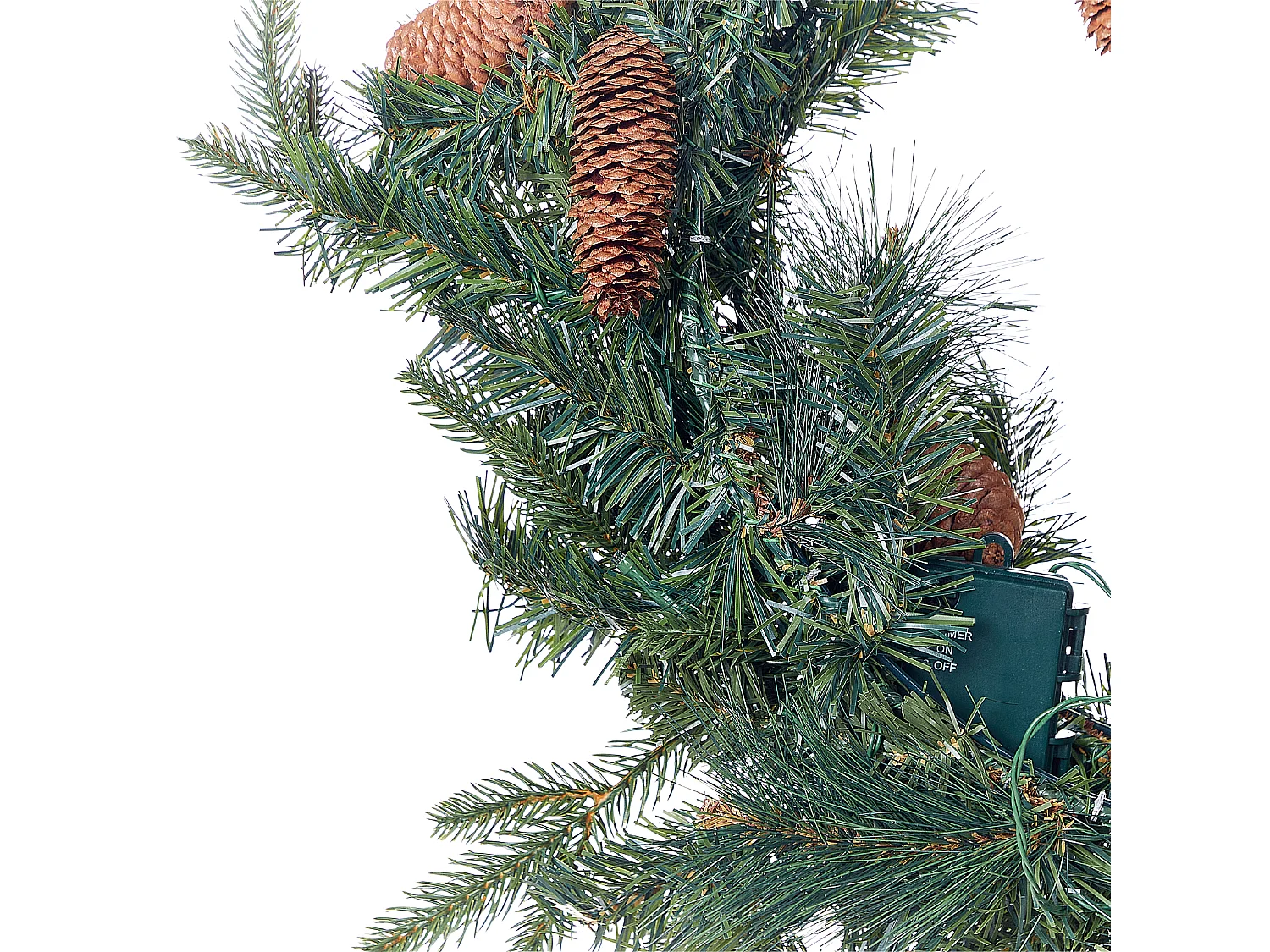 Dekokranz grün mit LED-Beleuchtung Zapfen ⌀ 60 cm KAMERUN