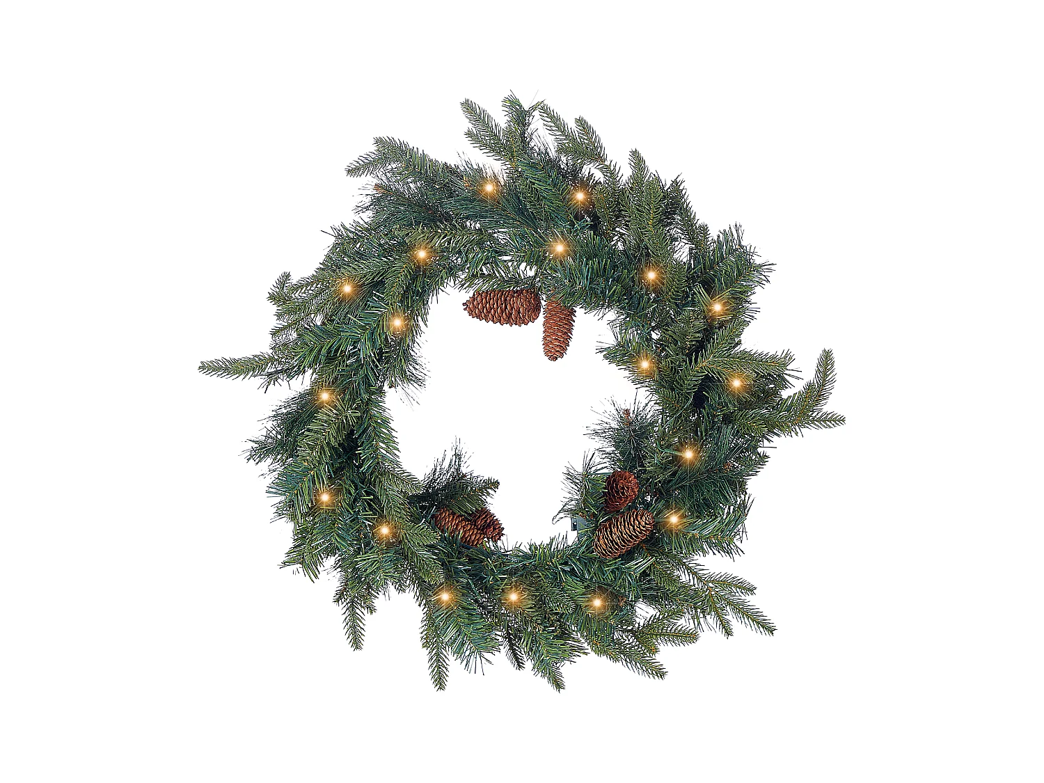 Couronne de Noël LED KAMERUN Vert 60 cm