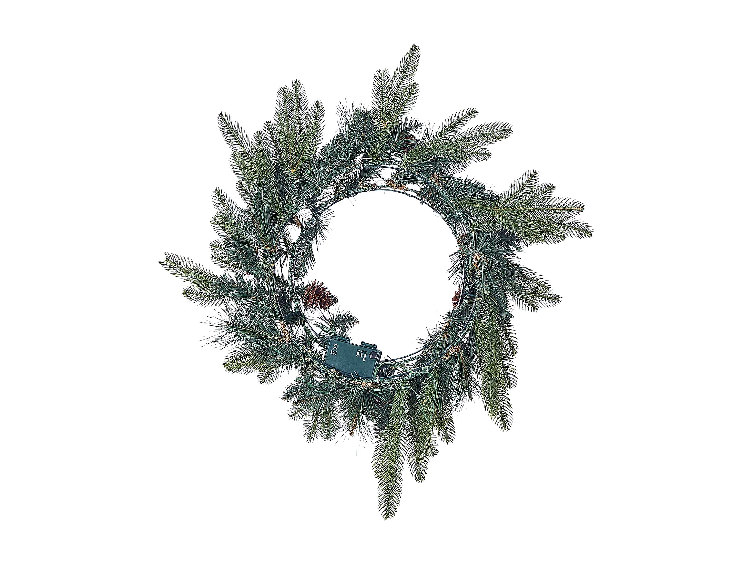 Couronne de Noël LED WHITEHORN Vert foncé 50 cm