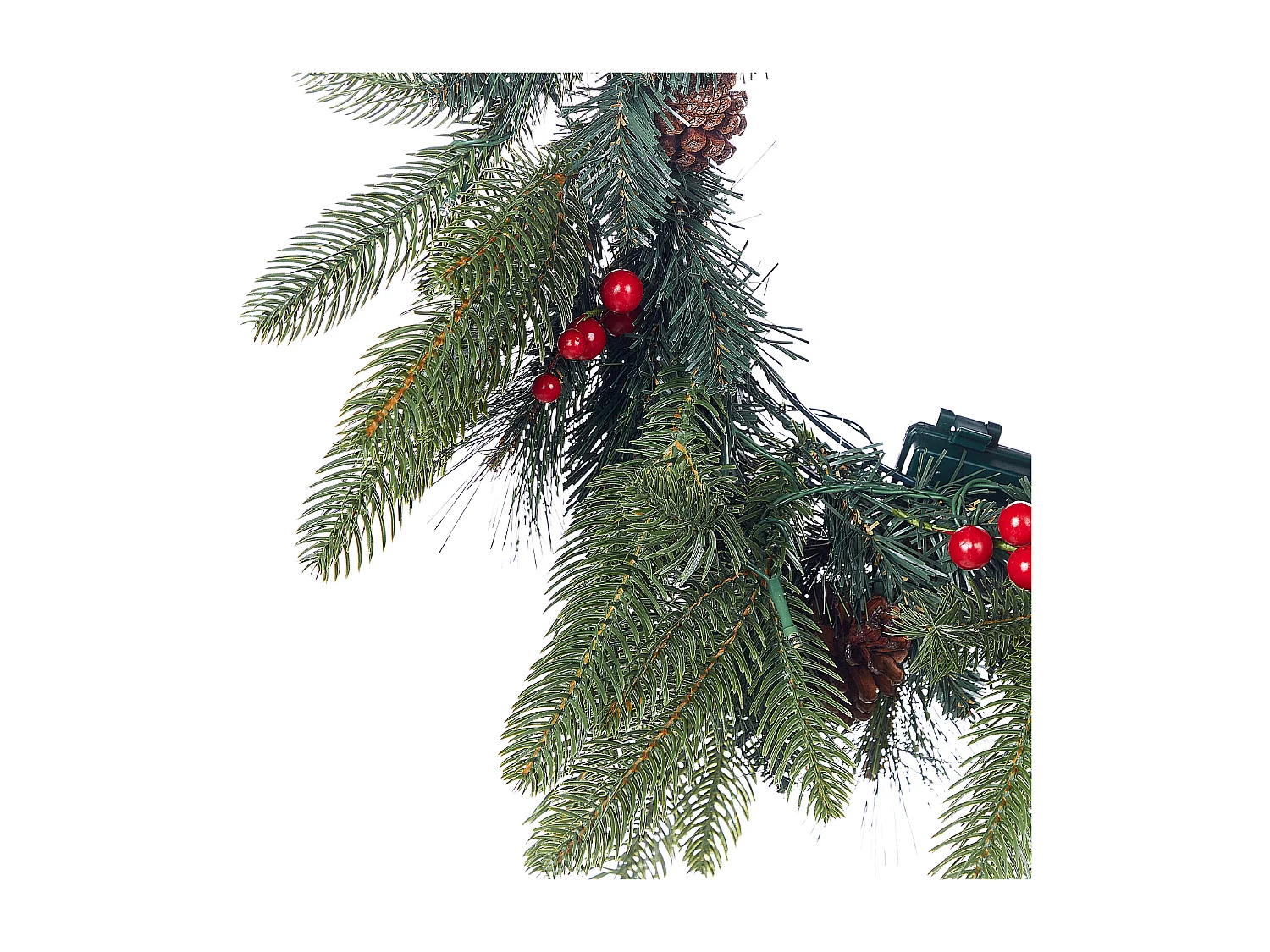 Couronne de Noël LED WHITEHORN Vert foncé 50 cm