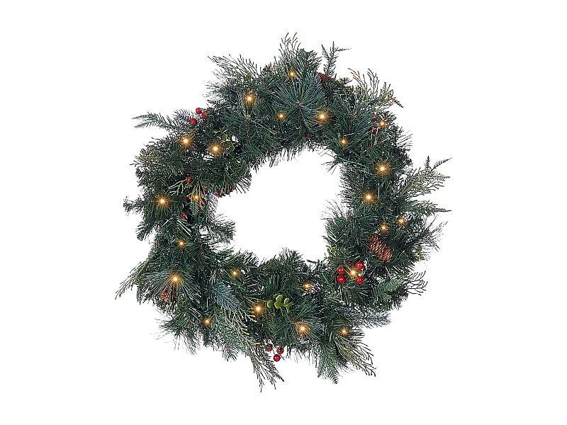 Couronne de Noël LED ELBRUS Vert 60 cm