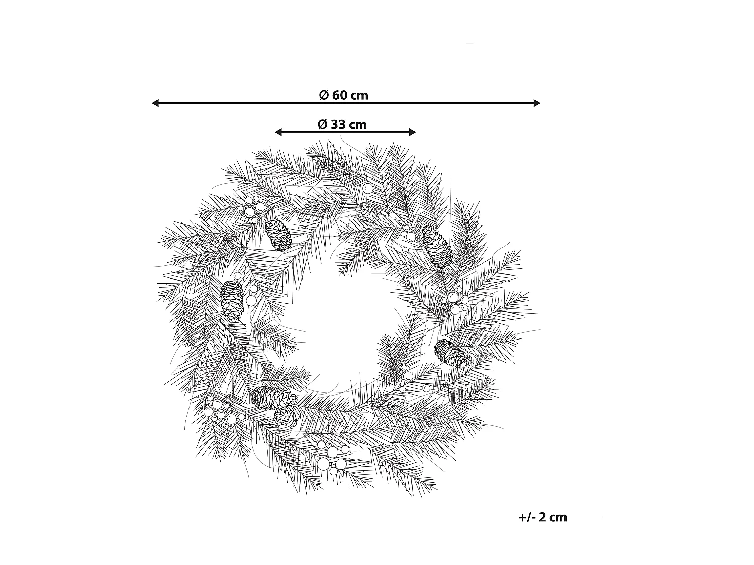 Couronne de Noël LED ELBRUS Vert 60 cm