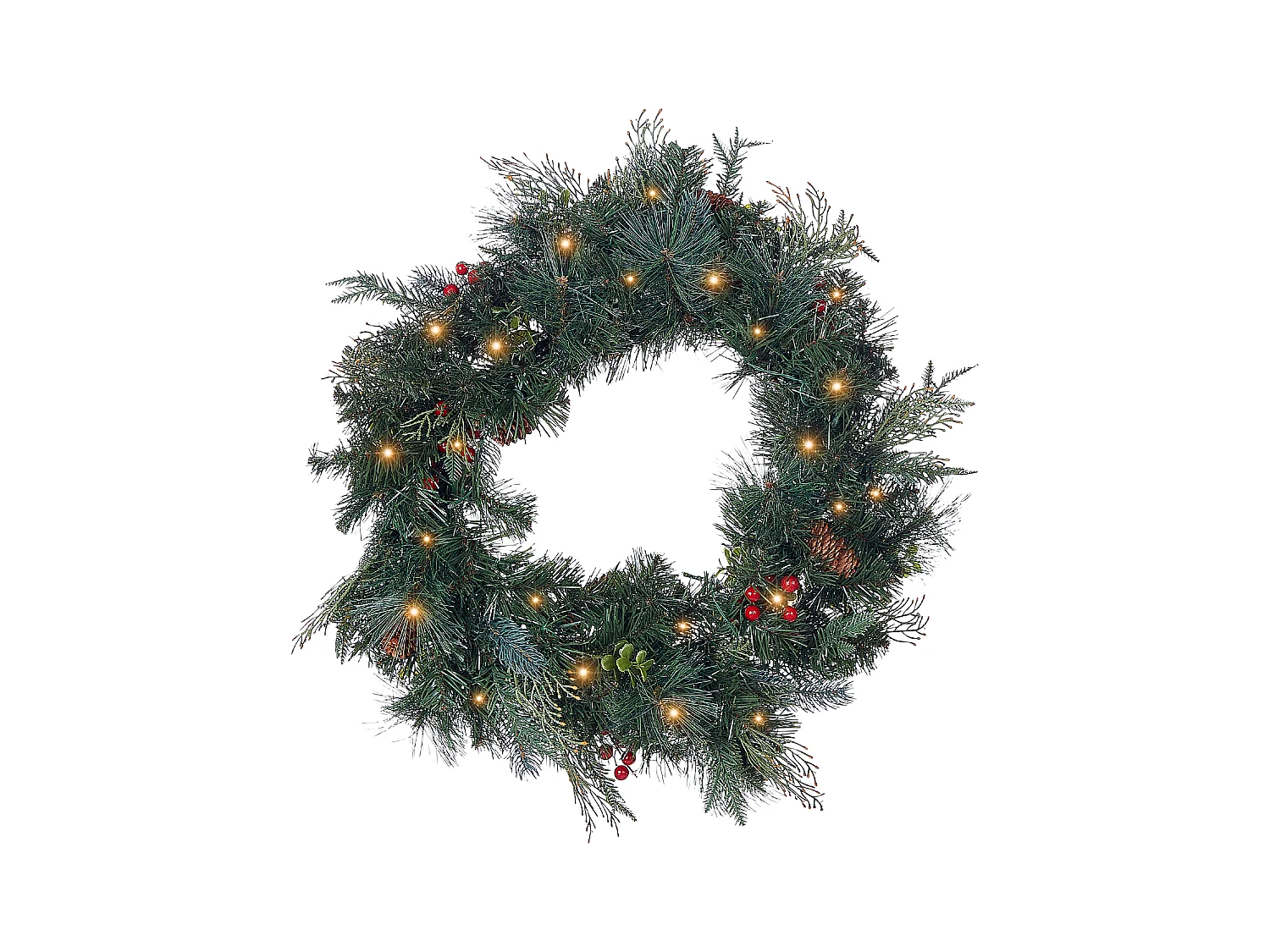 Couronne de Noël LED ELBRUS Vert 60 cm
