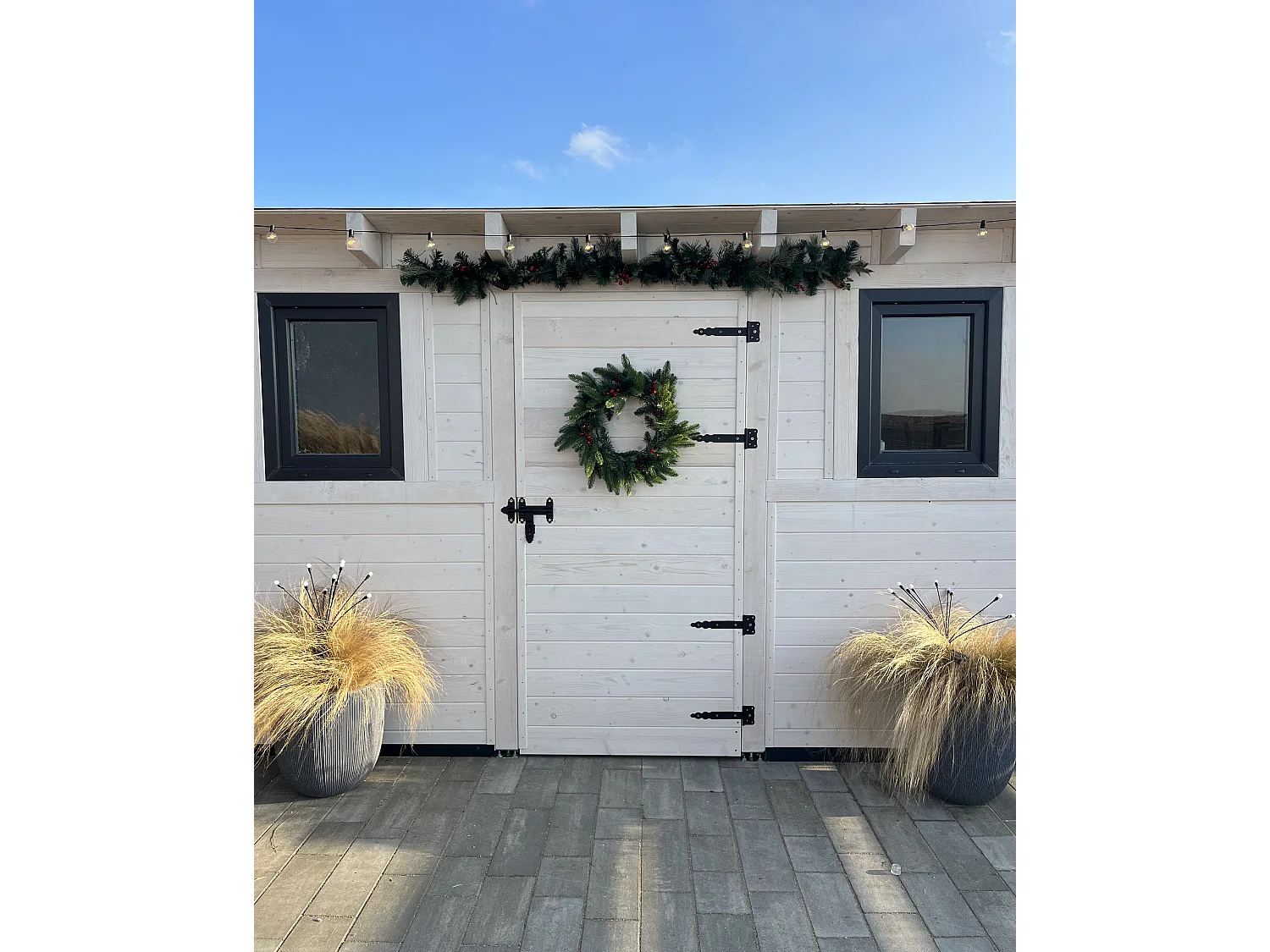 Grinalda decorativa verde com iluminação LED ⌀ 60 cm ELBRUS