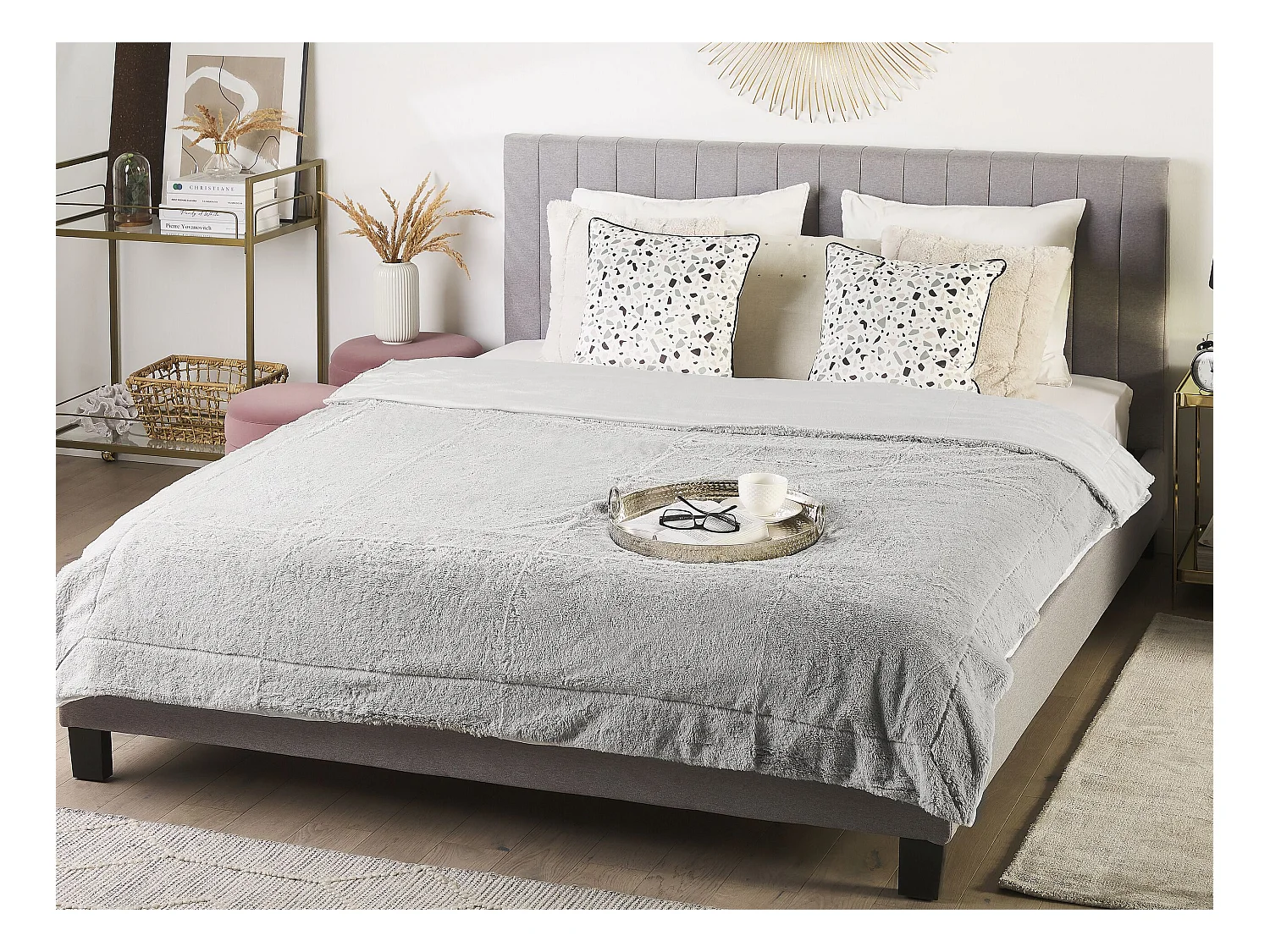 Coperta GELIK 180 x 200 cm Grigio chiaro