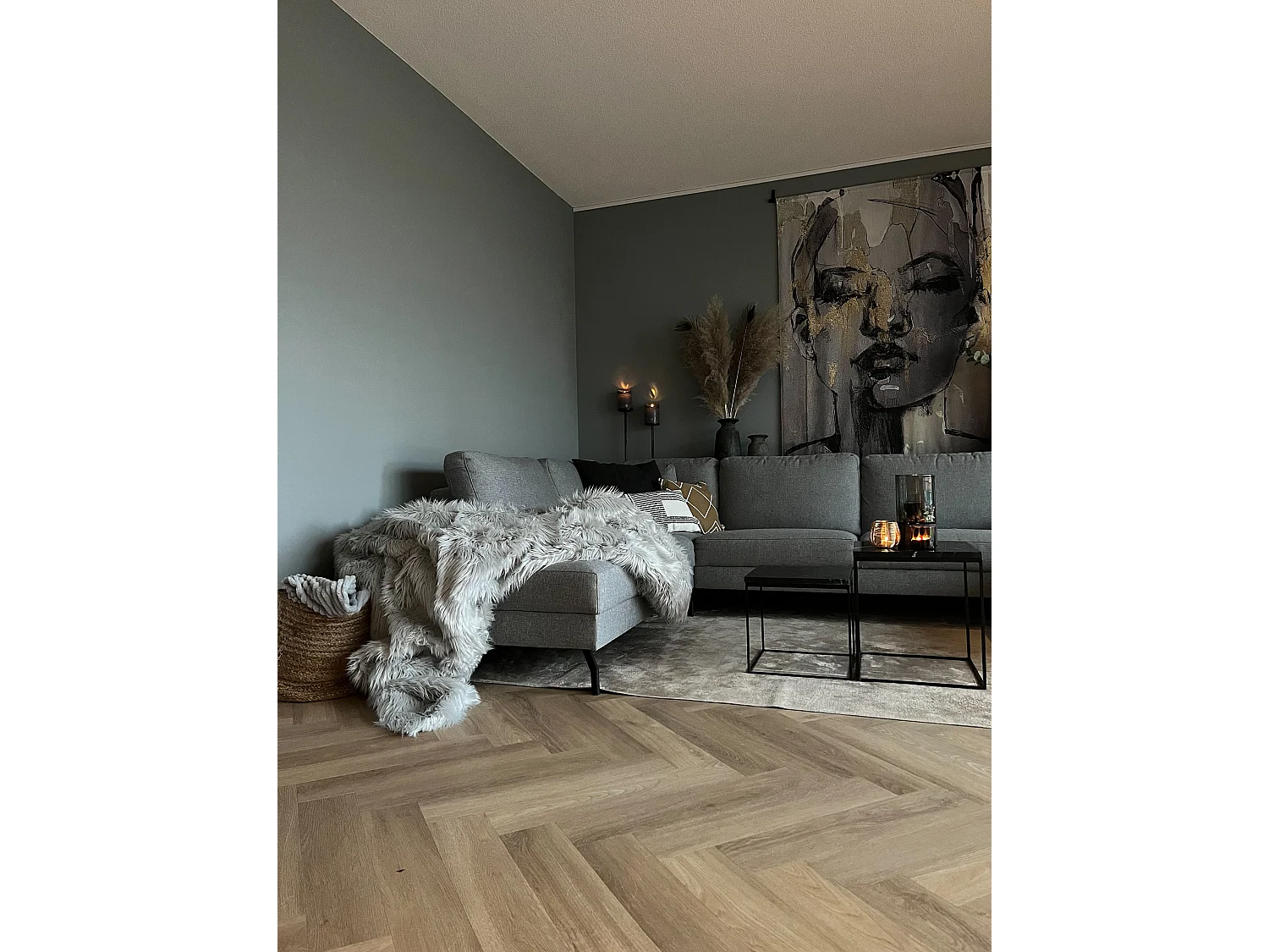 Couvre-lits DELICE Tissu 200 x 220 cm Gris clair