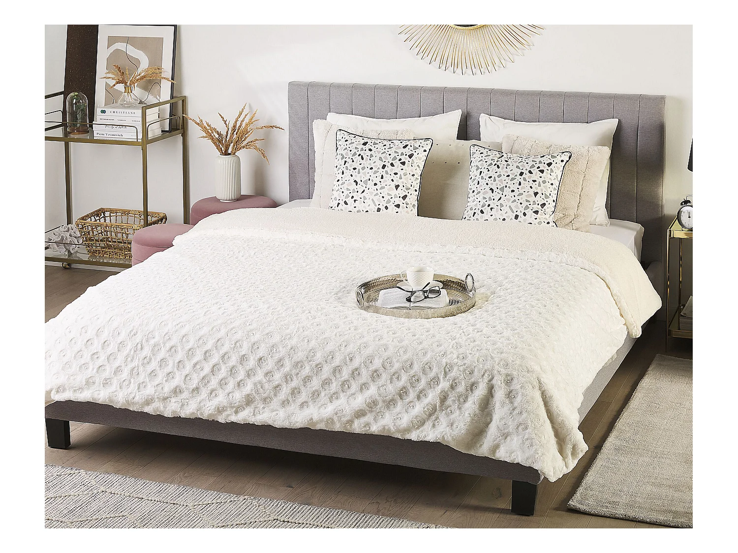 Couvre-lits KANDILLI 200 x 220 cm Blanc cassé