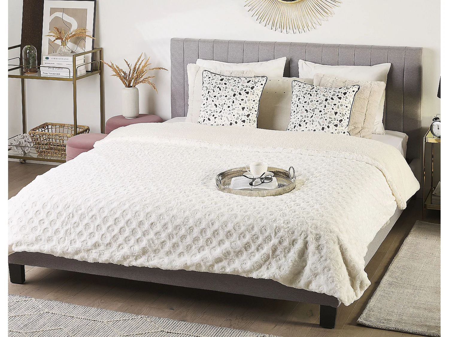 Couvre-lits KANDILLI 200 x 220 cm Blanc cassé