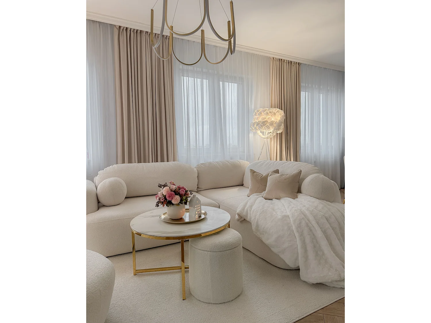 Couvre-lits KANDILLI 200 x 220 cm Blanc cassé