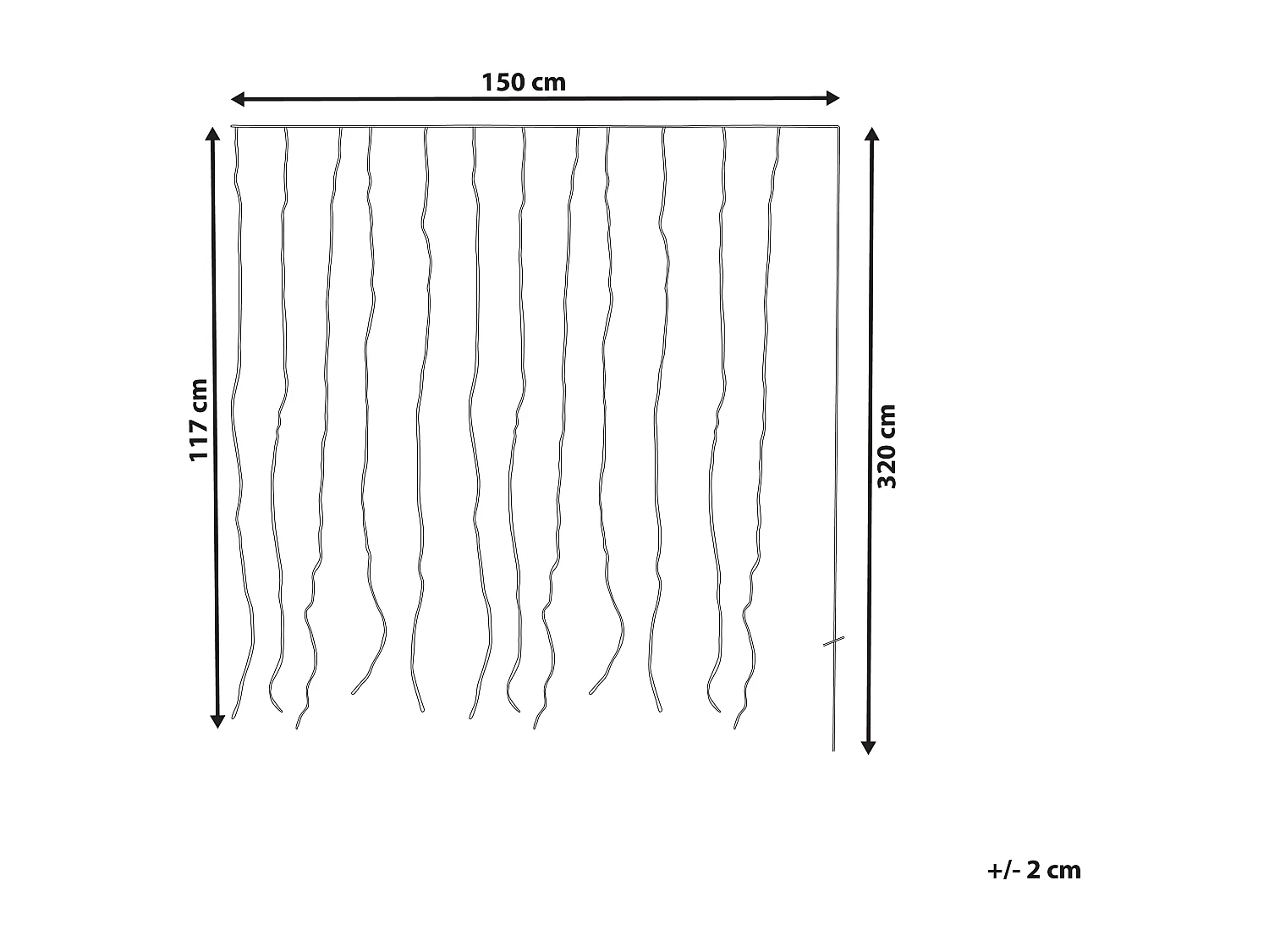 Lichtgordijn LED met app meerkleurig 150 cm KULUSUK