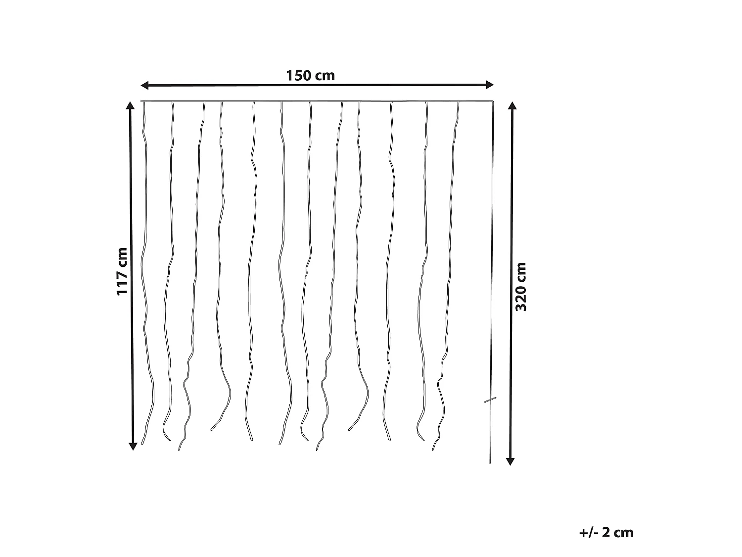 Lichtgordijn LED met app meerkleurig 150 cm KULUSUK