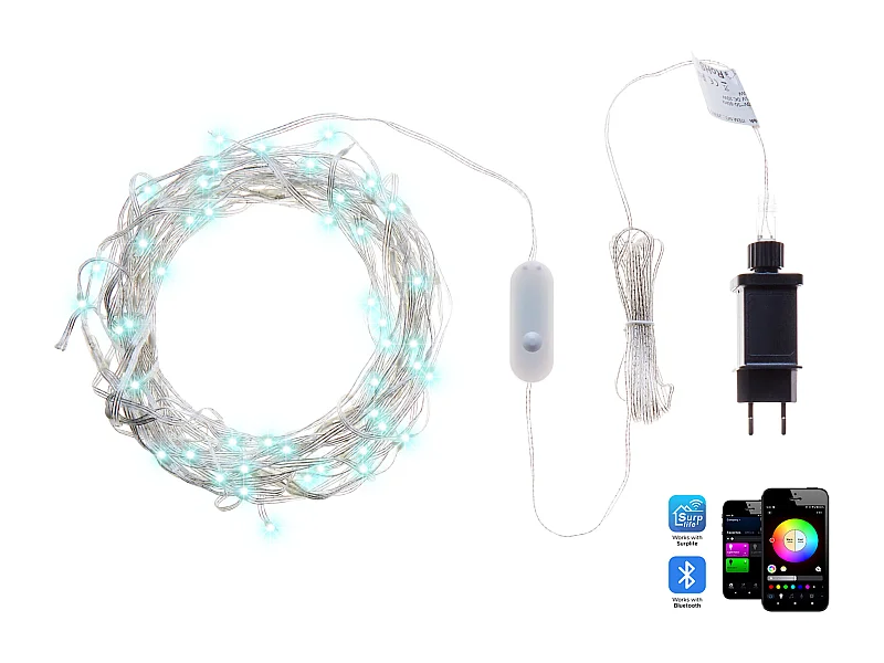 Smart LED Lichtervorhang mehrfarbig mit App-Steuerung 150 cm KULUSUK