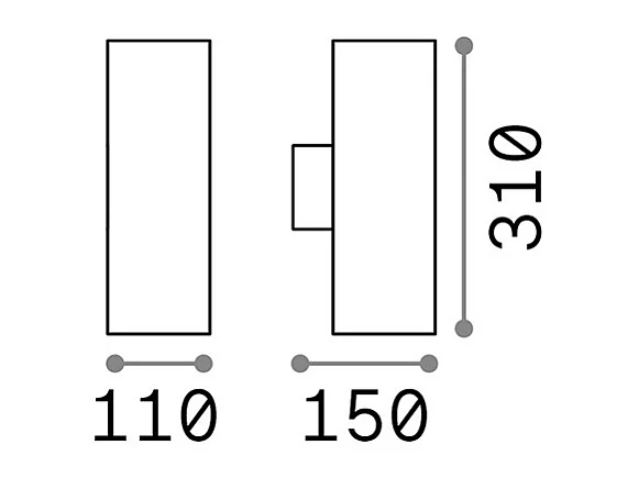 Applique d'extérieur  2 luminaires en aluminium avec des finitions différentes