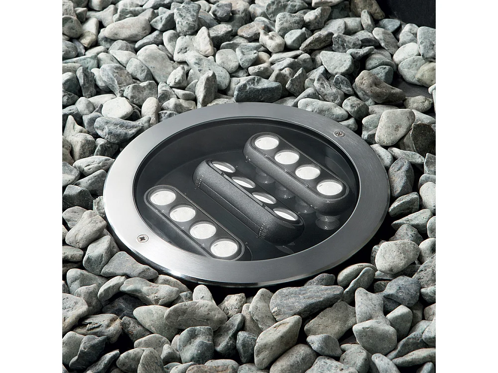 Lampe de marche ronde LED circulable en acier