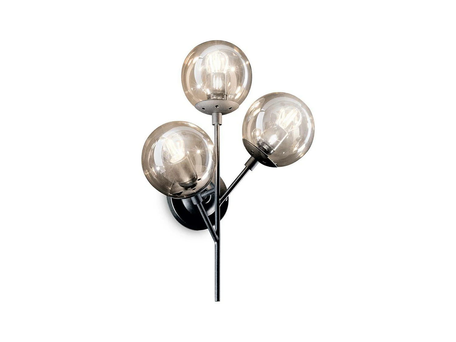 Ideal Lux Kepler Applique murale à 3 lumières, noir