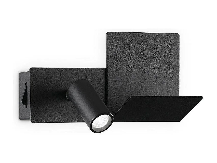 Ideal Lux KOMODO-1 Liseuse LED noire, interrupteur intégré, 3000K, non dimmable