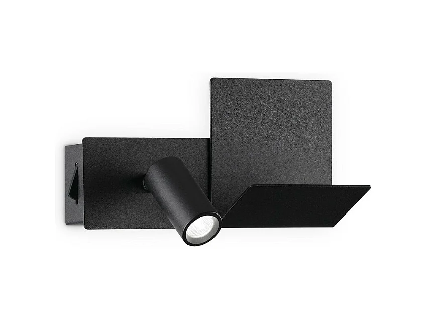 Ideal Lux KOMODO-1 Liseuse LED noire, interrupteur intégré, 3000K, non dimmable