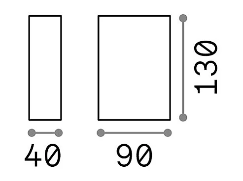 Ideal Lux Tetris-2 Applique Murale Extérieure Up Down à 2 Lumières Anthracite IP44, G9
