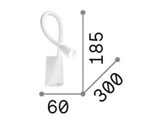 Ideal Lux Goose Lampes de lecture LED 1 lumière noire