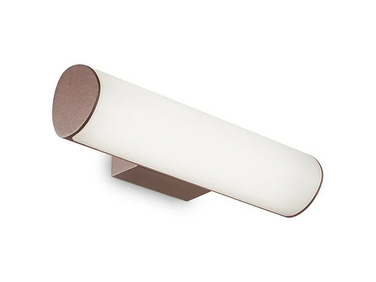 Cilindrische buitenwandlamp in geoxideerd bruin aluminium met LED-licht