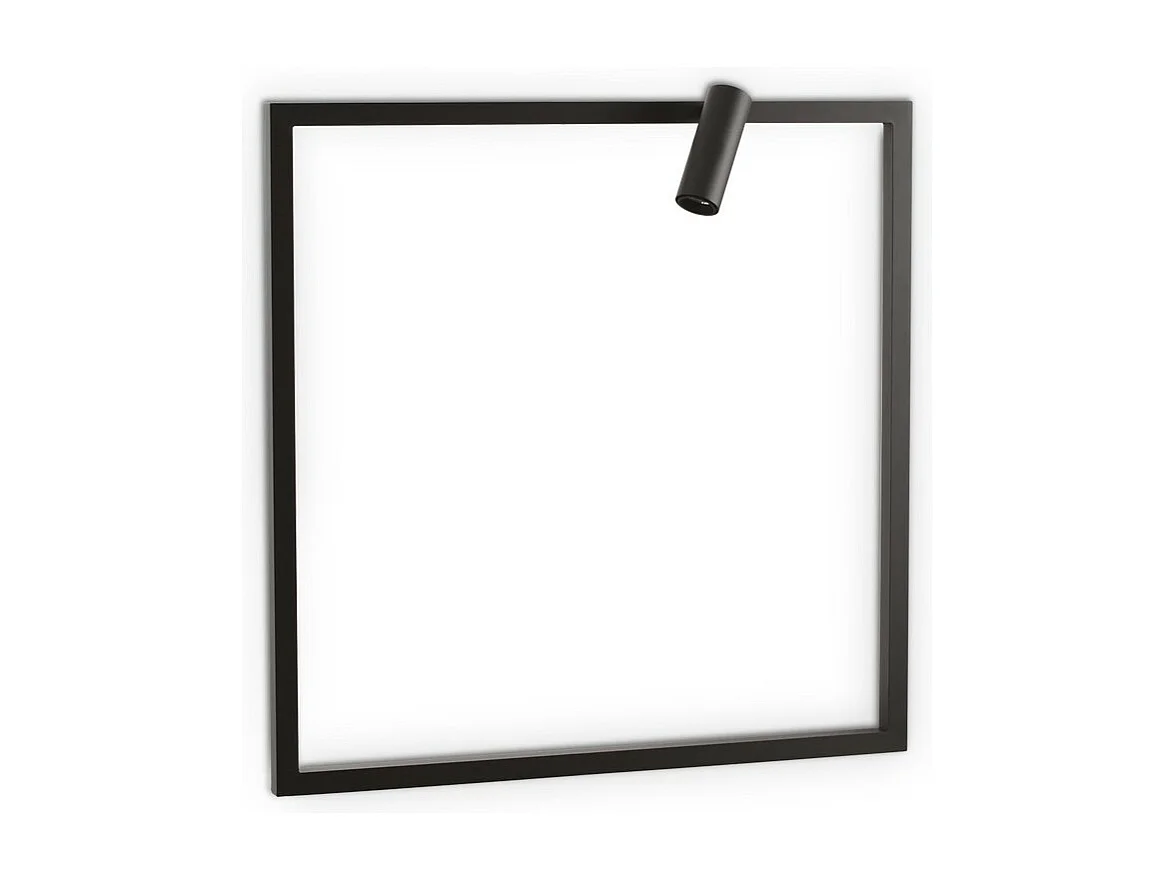 Vierkante LED wandlamp in zwart aluminium