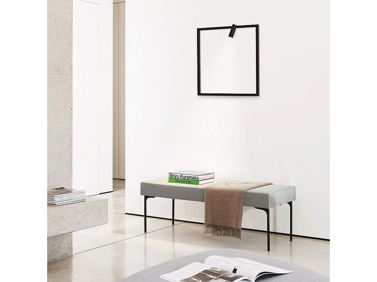 Vierkante LED wandlamp in zwart aluminium