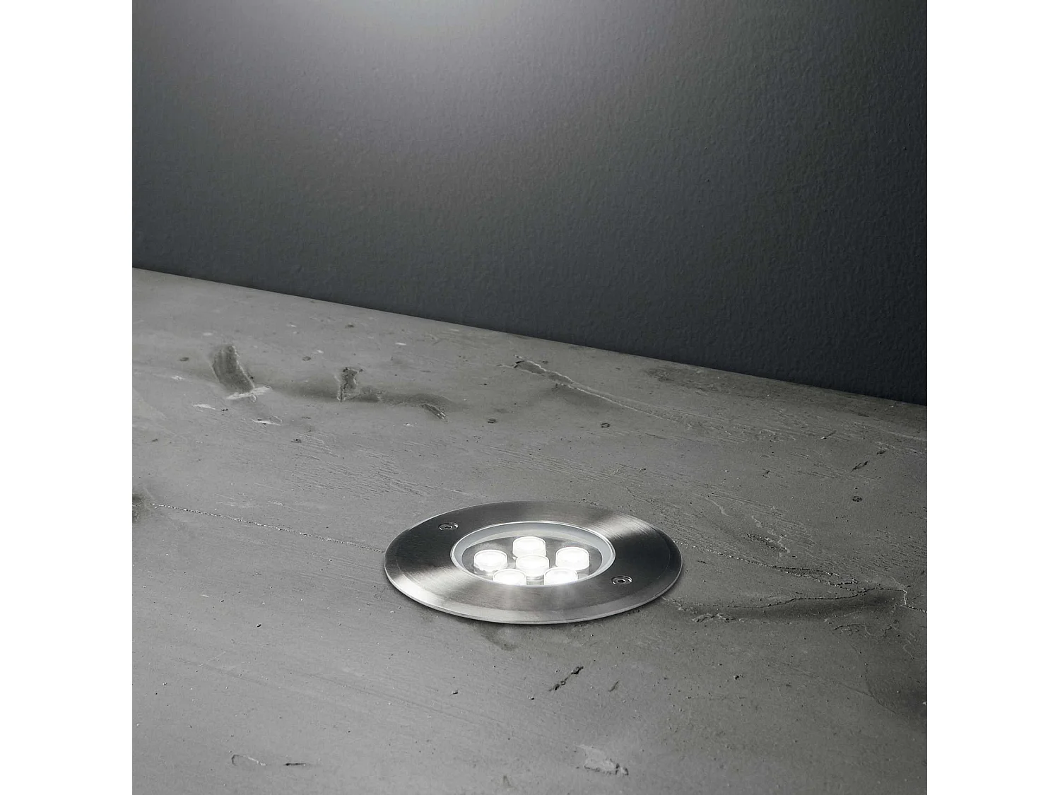 Faretto da incasso per esterni in alluminio finitura alluminio