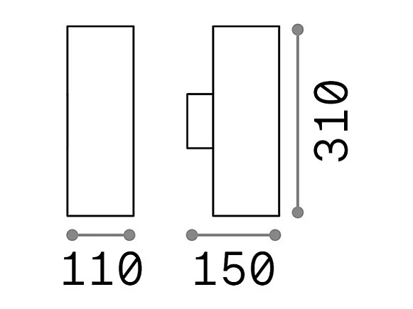 Applique d'extérieur  2 luminaires en aluminium avec des finitions différentes