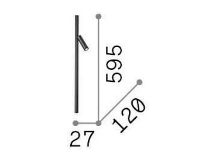 Ideal Lux SYNTESI Integrierte LED-Wandleuchte Schwarz 3000K