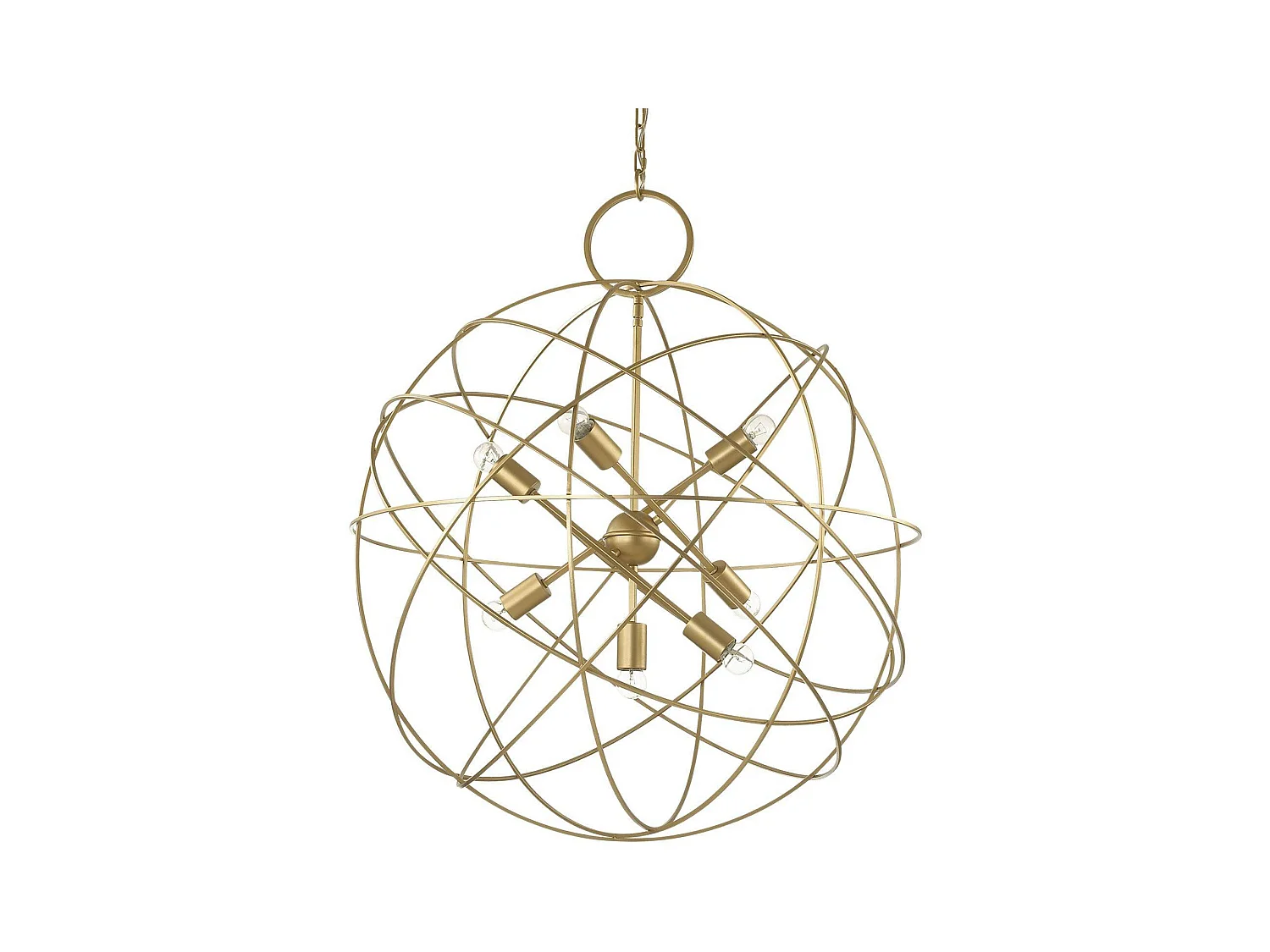 Ideal Lux Konse Pendentif de plafond sphérique à 7 ampoules or