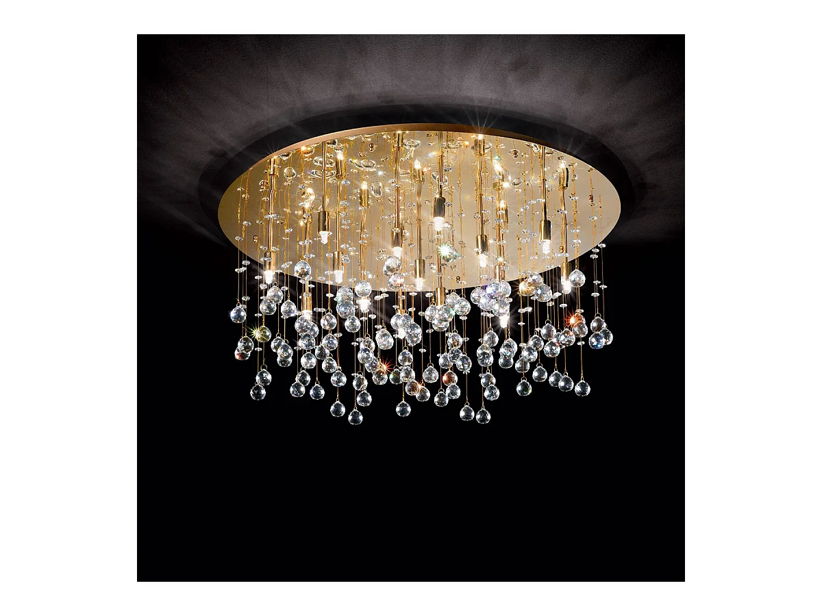 Ideal Lux Moonlight Pendentif semi-encastré à 15 ampoules extra large doré, G9