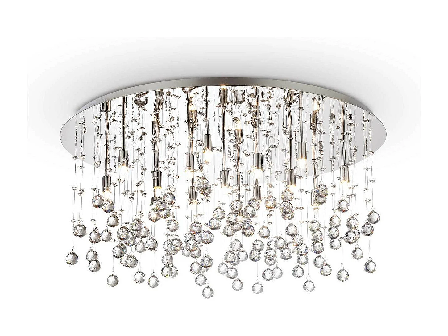 Ideal Lux Moonlight Luminaire suspendu semi-affleurant à 15 ampoules extra large, chrome, G9